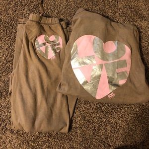 Pink Victoria’s Secret sweat suit